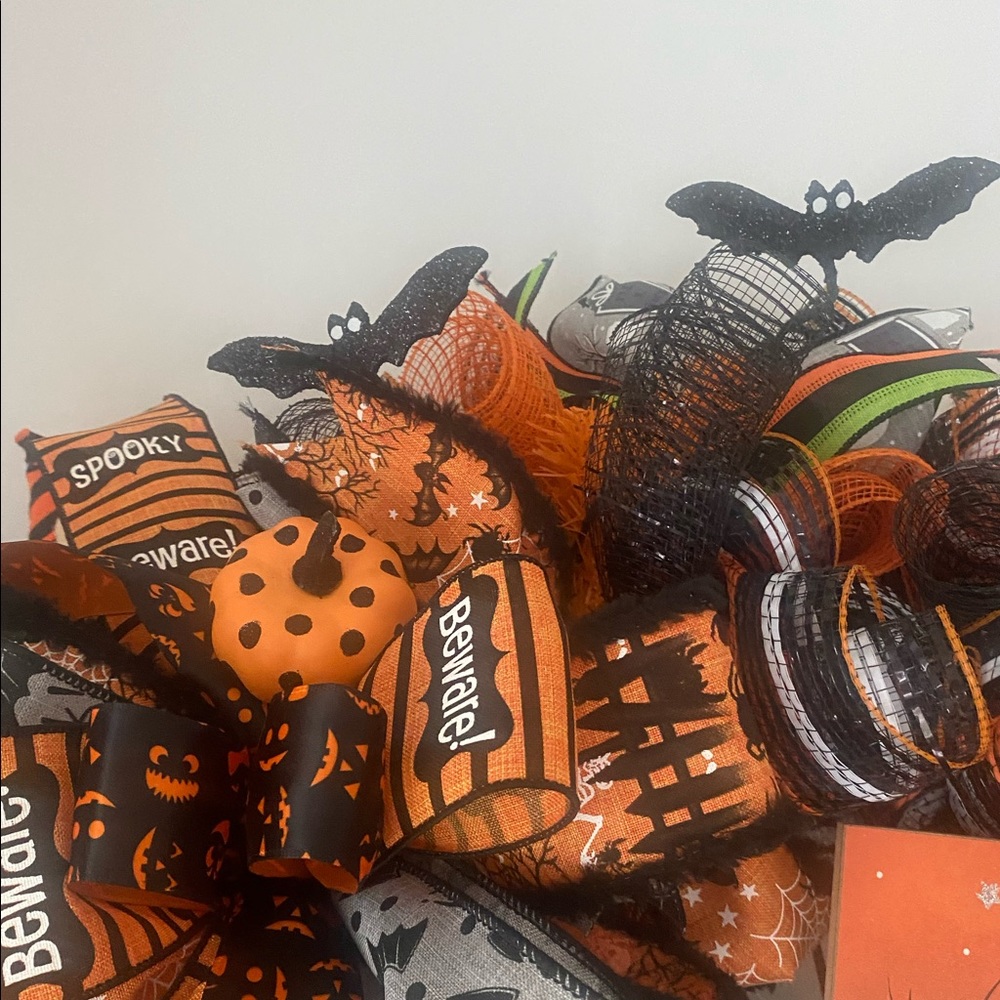 Halloween Wreath,Halloween Decor,Fall Decor,Thanksgiving,quality deco mesh - Picture 4 of 9